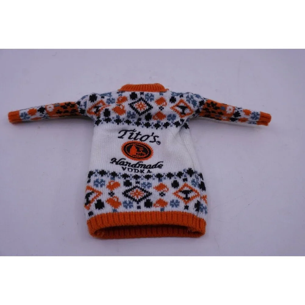 Tito's Bottle Ugly Xmas Sweater Koozie Handmade Vodka Original - Cute Gift Wrap